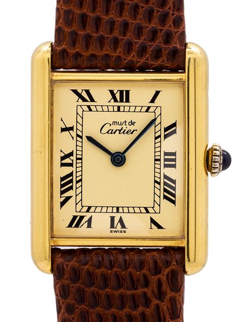 cartier must tank vermeil|vintage cartier tank vermeil watch.